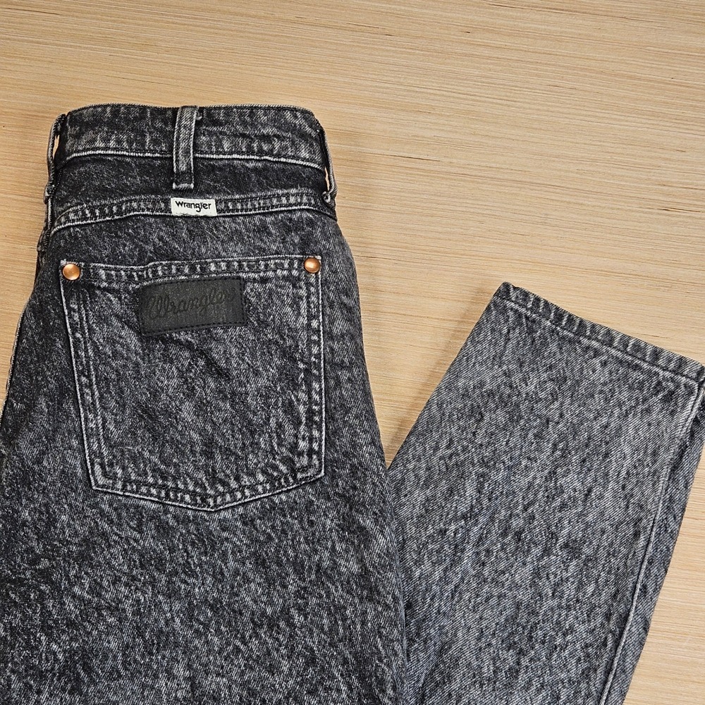 Wrangler Walker Jeans Women 26x28 Black Acid Wash High Rise Slim Denim